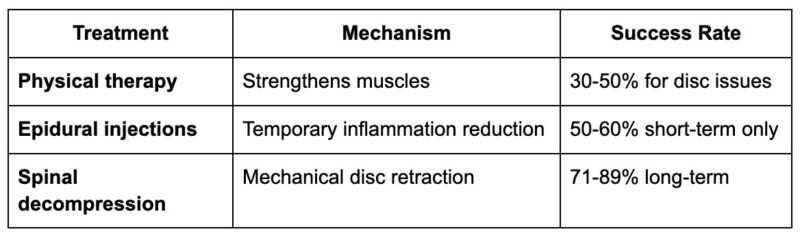Why Decompression Succeeds Where PT and Injections Fail